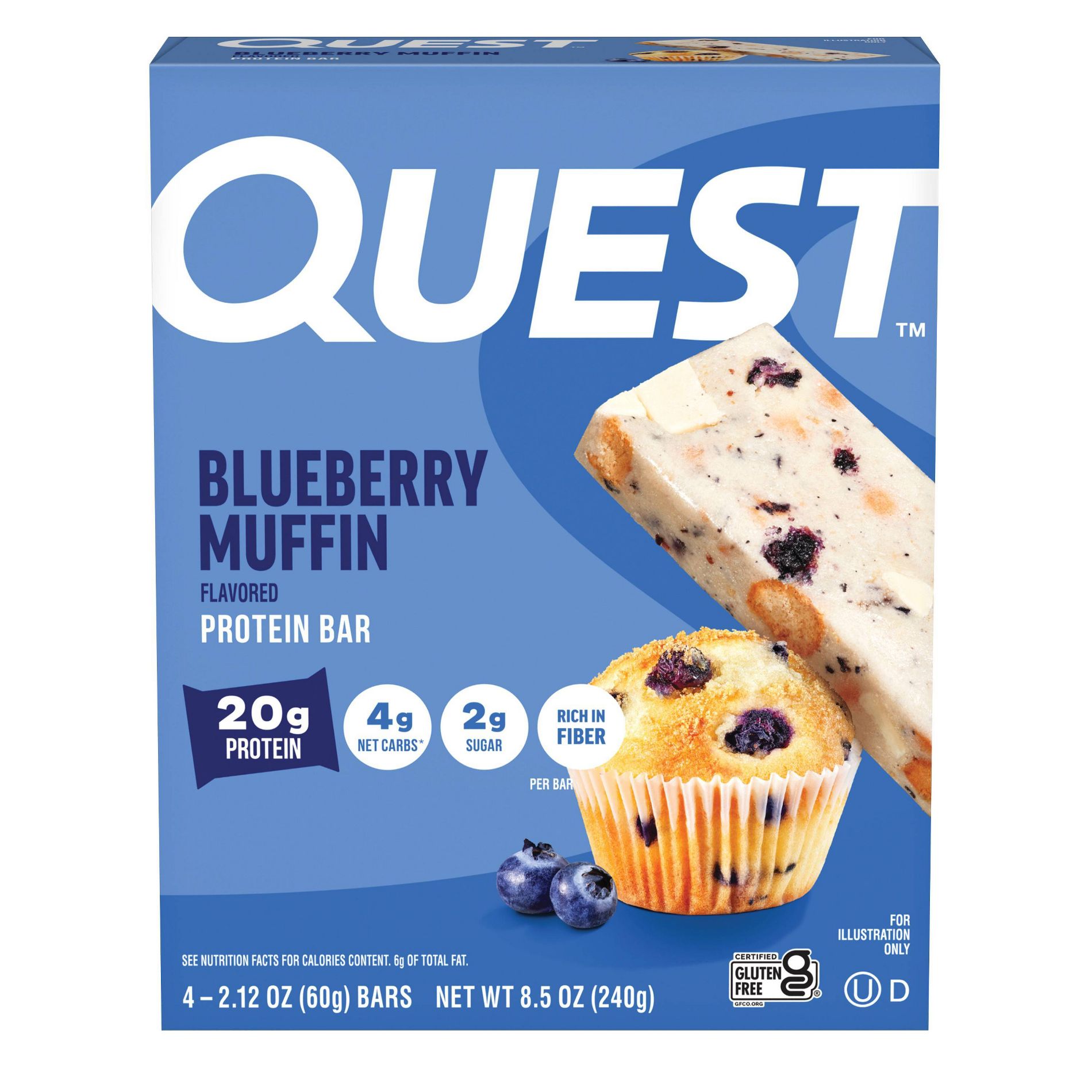 Quest Nutrition Nutrition Protein Bar - Blueberry Muffin - 4ct