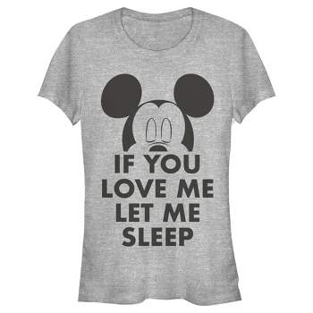 Juniors Womens Mickey & Friends If You Love Me Let Me Sleep T-Shirt