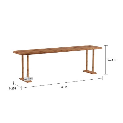 Medium Brown Bamboo Rectangular Sink Shelf Organizer