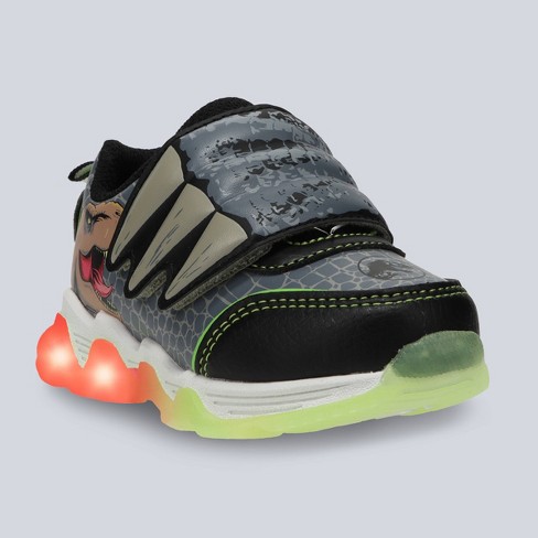 Jurassic World Toddler Athletic Sneakers - Black/Gray/Green 8T