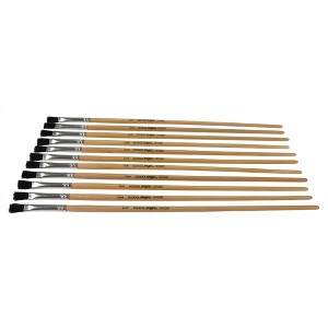 School Smart Black Bristle Paint Brushes, Long Handle, 1/4 Inch, Set of 12 - 1 of 4