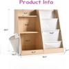 Ruvalino Decorative Bookshelf Kids Sling Bookcase with Side Pocket Toy Organizer for Nursery, Brown, 32.3"*15.7"*29.5" - 3 of 4