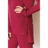 I am a Fashion Junky Basic Bae Full Size Ribbed Round Neck High-Low Slit Top and Pants Set - 4 of 4
