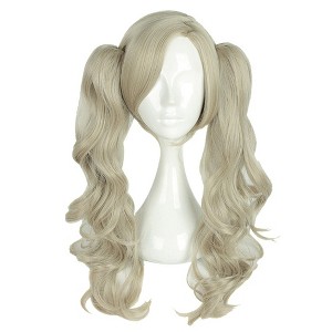 Unique Bargains Women's Curly Wigs 12" +20" Gold Tone with Wig Cap - 1 of 4