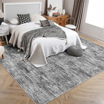 Washable rug. Modern solid-color, non-slip. Non-shedding, low-pile, foldable. Contemporary minimalist. For living/dining/bedrooms