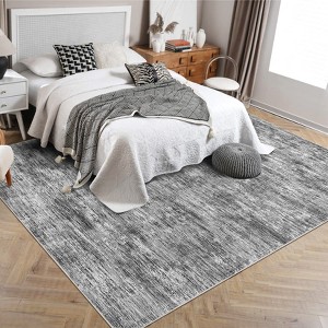 Washable rug. Modern solid-color, non-slip. Non-shedding, low-pile, foldable. Contemporary minimalist. For living/dining/bedrooms - 1 of 4
