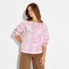 Women's Fleece Graphic Pullover Sweatshirt - Pink Camo - 2 of 3