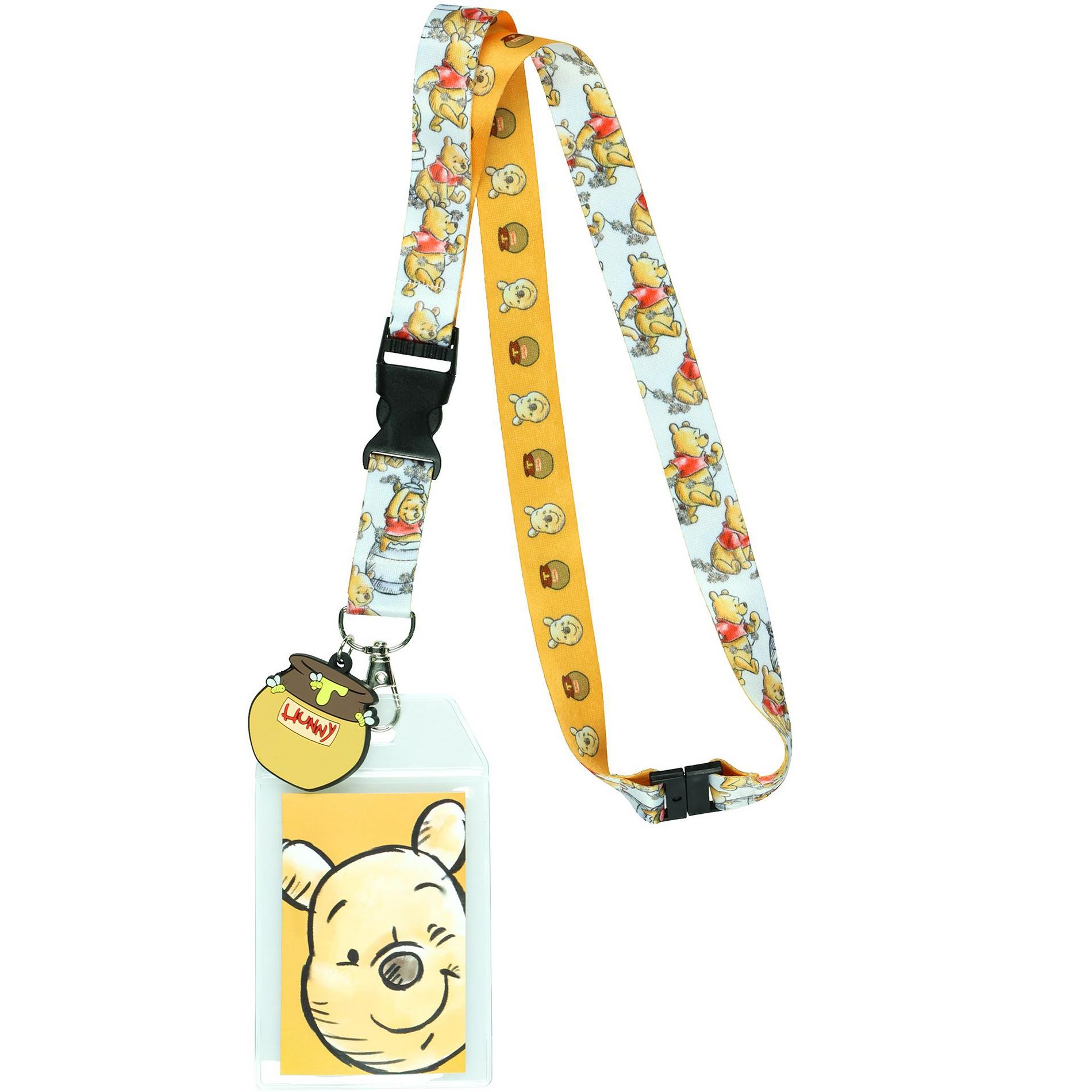 Disney Winnie the Pooh Hunny Pot Breakaway Lanyard ID Badge Holder with 2" Charm
