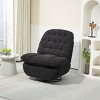 360° Swivel Recliner Adjustable Chair Chenille Swivel Reclining Glider Single Chaise Lounge Sofa Chair With Black Metal Round Base-Cuddlewood - 2 of 4