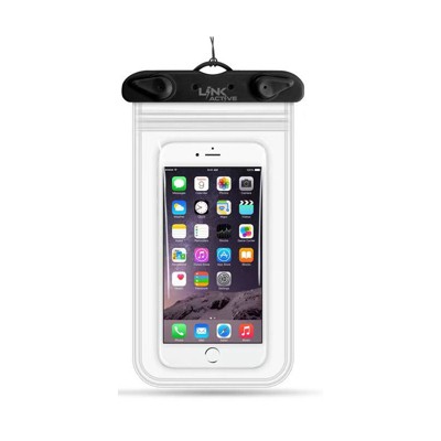 Link Waterproof IPX8 Case Phone Holder Pouch Up to 10.5" Underwater Dry Bag Black - 1Pk