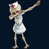 Men's Design By Humans Halloween Dabbing Funny Skeleton Nurse RN Costume Gift By COVI T-Shirt - 2 of 4
