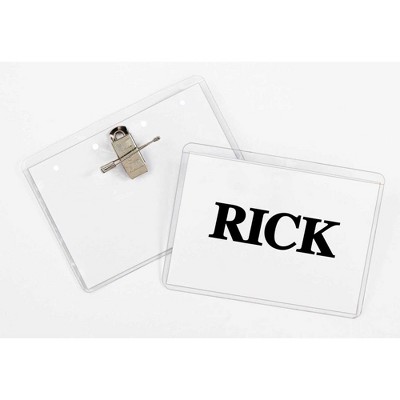 4″ x 2 1/2″ Name Badge Holder – Pin – BadgeBeast