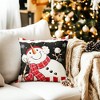 Snowman Christmas Throw Pillow Covers 18" x 18", Set of 4 Christmas Home Decor, Merry Xmas Pillow Cases - 2 of 4