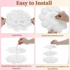 Unique Bargains 3-Layer Dessert Cupcake Stand Flower-shaped with Tiered Serving Tray for Pastries Donuts and Fruits White - 4 of 4