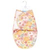 Hudson Baby Infant Girl Plush Faux Fur Swaddle Wrap, Peace Love Flowers, 0-3 Months - 2 of 2