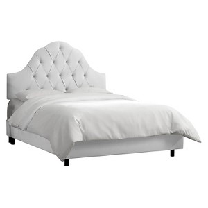 Arched Tufted Bed - White - California King - Skyline Furniture