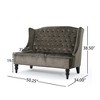 Velvet Modern Glam Wingback Loveseat Sofa with Button Tufted Diamond Stitch and Turned Legs for Living Room - 4 of 4