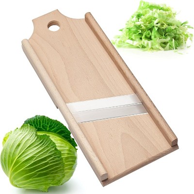 Attop Wooden Cabbage Shredder for Coleslaw (16.6x6.3 in) - Heavy Duty Cabbage Grater for Slaw & Sauerkraut - Slaw Slicer Maker
