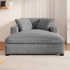 Whisen Classic Design Oversized Chaise Lounge Chair with Soft Fabric and Solid Wood Legs - 2 of 4