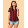 INSPIRE CHIC Women's Classic Short Sleeve Button Down Plaid Shirt - 2 of 4
