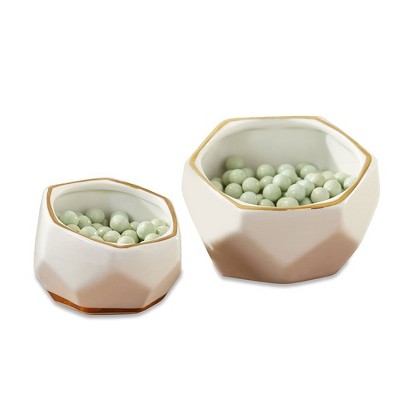 Kate Aspen Geometric Ceramic Planter - Small & Medium (Set of 4) | 23243NA