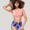 Anna-Kaci Swim Women's Wrap Front Bikini Top and High Waist Printed Bottom Two-Piece Swimsuit with Paisley Pattern Design - 4 of 4