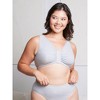 Leading Lady Women's The Meryl - Cotton Front-Closure Comfort & Sleep Bra (110) Heather Grey 54C/D/DD - 4 of 4