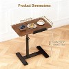 Height Adjustable Overbed Bedside Table with Wheels, Split Top Tilt Bedside Table, Mobile Laptop Computer Standing Desk Cart with Tray - 2 of 4