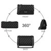 Quilted Crossbody Purse for Women Trendy Ladies Shoulder Bag with Chain Designer Purses Black - 2 of 4