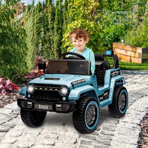 12V Kids Ride on Car, Children's Electric Vehicle, Kids Car Gift, Electric Toy Car for Toddlers with Remote Control, Lights - 1 of 4