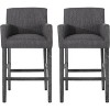 Set of 2 Bar Stool Upholstered Counter Stool Dining Chair Pub Stool -ModernLuxe - 2 of 4