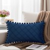 REGALWOVEN Geometry Velvet Couch Throw Pillow Covers with Pom-poms for Farmhouse Home Decor 1 Pc - 2 of 4