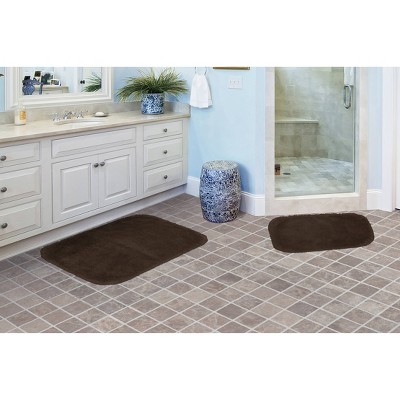 Finest Luxury Chocolate Ultra Plush Washable 2-Piece Bath Rug Set