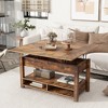 3 In 1 Multi-Functional Lift Top Coffee Table with Open Shelves for Living Room/Home Office 4A - ModernLuxe - 2 of 4