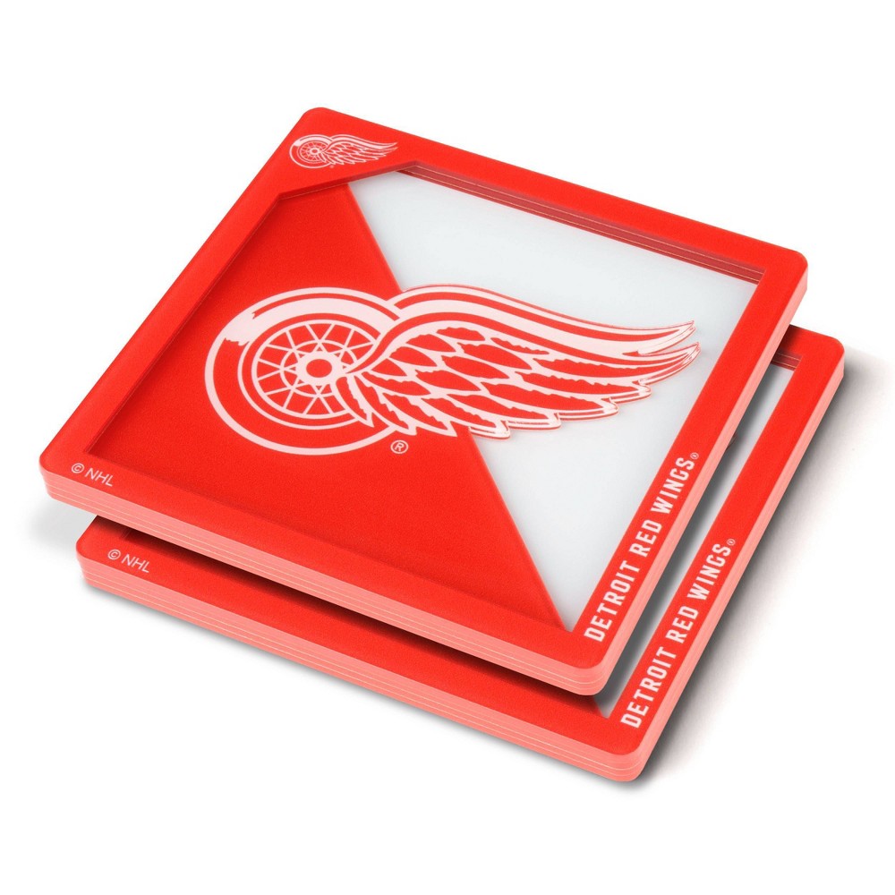 Photos - Glass NHL Detroit Red Wings 3D Logo Series Coasters