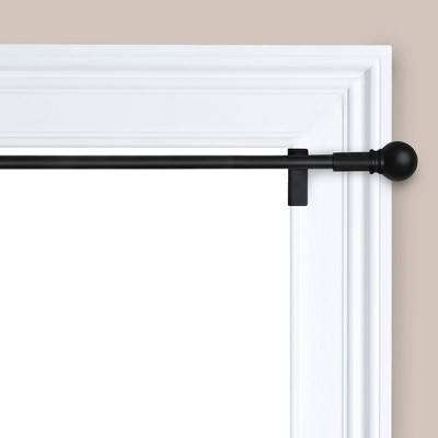 Photo 1 of 28&#34;-48&#34; Twist and Shout Easy Install Curtain Rod Matte Black - Room Essentials&#8482;