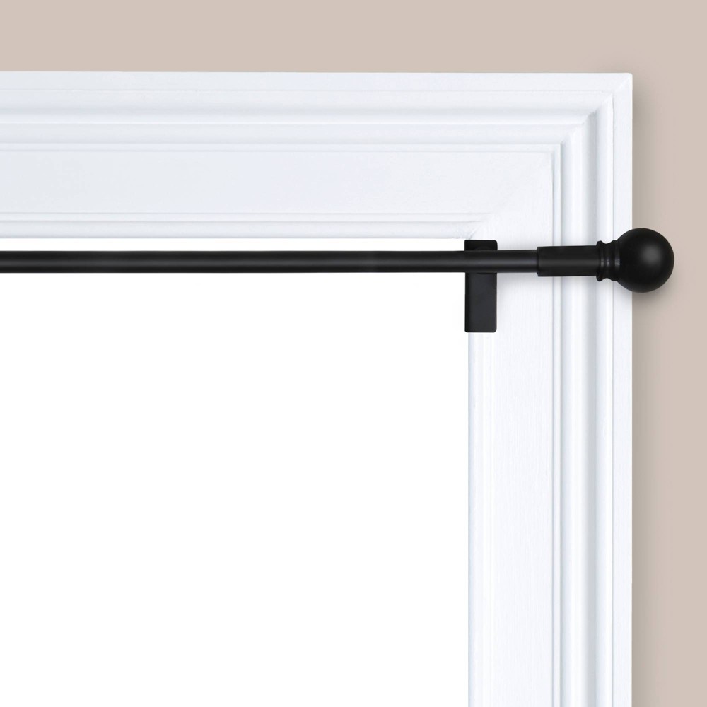 48"-84" Twist and Shout Easy Install Curtain Rod Matte Black - Room Essentials