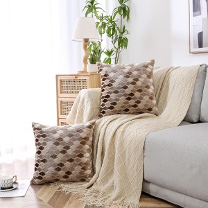 Kate Aurora 1 Piece Nolita Argyle Raised Chenille Ultra Plush & Fluffy 18"x 18" Filled Accent Throw Pillow With Removable Zipper Shell/Cover - 1 of 4