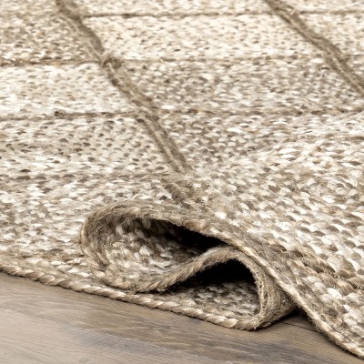 Meja Moroccan Lattice 5' x 8' Natural Jute Area Rug