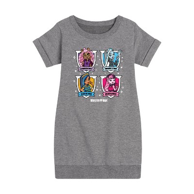 - Mattel - Yearbook Photos Graphic Short Sleeve Fleece Dress