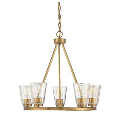 Savoy House Calhoun 5 - Light Chandelier in  Warm Brass