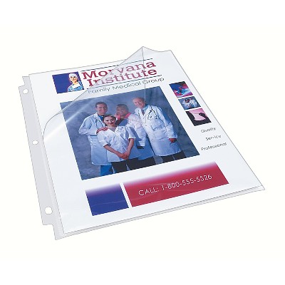 Clear Polypropylene Quick Load Non-Glare Letter Size Sheet Protectors, 50-Pack