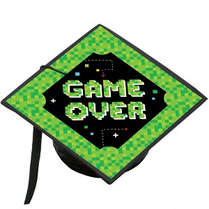 Big Dot of Happiness Game Over - Video Game Graduation Cap Decorations Kit - Grad Cap Cover - 1 of 4