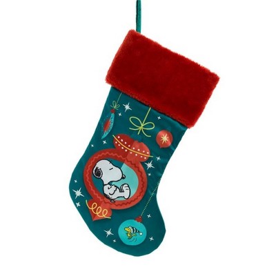 Christmas 18.0" Snoopy In Ornament Stocking Woodstock Peanuts  -  Holiday Stockings