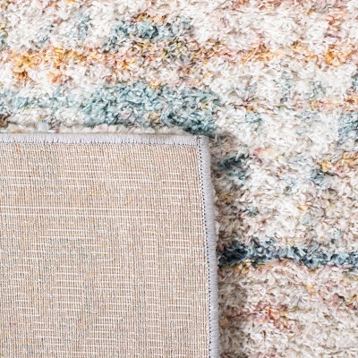 Ivory Beige Hand-Knotted Square Synthetic Area Rug