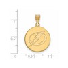 Black Bow Jewelry 14k Yellow Gold Plated Sterling Silver Tampa Bay Lightning NHL Large Pendant - 2 of 3