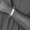 Black Bow Jewelry Men's Stainless Steel, Black PVC & 14k Gold Inlay ID Cuff Bracelet - 3 of 4