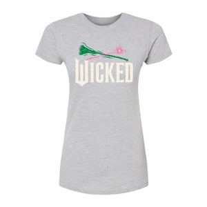 Women's - Wicked - Wand And Broomstick Logo Fitted Graphic T-Shirt - 1 of 3