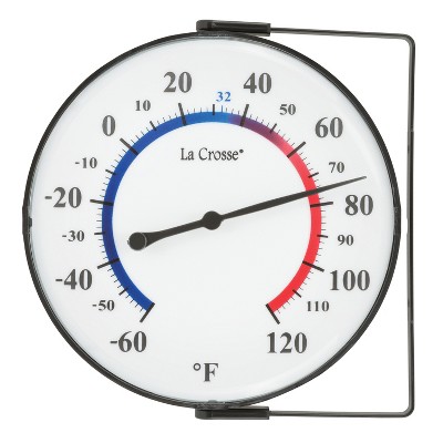 La Crosse Technology 5-In. Blue Analog Dial Bracket Thermometer