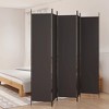 vidaXL 5-Panel Room Divider Brown 98.4"x86.6" Fabric - 2 of 4